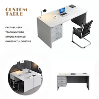 Meubles de bureau commerciaux modernes de luxe, bureaux extensibles avec tiroirs, table de travail pour le personnel de l'entreprise, bureau de direction
