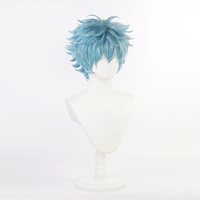 Perruque de cosplay Ainizi de 30 cm, cheveux courts bleu clair, personnage de Kawata Soya, inspirée de Tokyo Revengers