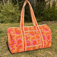Sac fourre-tout matelassé personnalisé en coton imprimé floral écologique grande capacité fait main pour femme, sac à bandoulière d'été