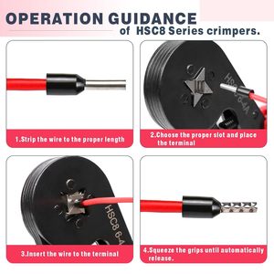 Pince à sertir tubulaire auto-ajustable 6-4A pour cosses de câble, embouts de câble et gaine de protection – Kit d'outils de sertissage - Product Image 3