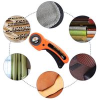 Ensemble de coupe rotative 45mm outil de coupe pour l'artisanat du cuir avec poignée ergonomique pour bricolage tissu Patchworking couture Quilting artisanat