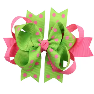 PANO Lazos para el Cabello de Niñas Pequeñas de 4.5 Pulgadas, Accesorios de Verano <span class=keywords><strong>con</strong></span> Puntos, Lazos de Grosgrain Apilados <span class=keywords><strong>con</strong></span> Pinzas - Product Image 3