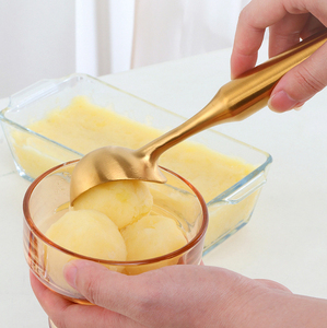 China fábrica al por mayor de acero inoxidable 304 cuchara para helado <span class=keywords><strong>Gadget</strong></span> verano mango largo cuchara para helado fruta excavación bola cuchara - Product Image 4