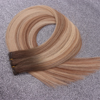 Nouvel arrivage Trame de cheveux attachés à la main Trame de génie invisible épaisse Extensions de cheveux de trame de génie russe vierge 100% Cheveux humains