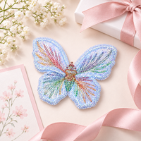 Patch brodé papillon irisé, applique colorée monocouche pour vêtements, sacs, chapeaux, jeans, décoration de loisirs créatifs à coudre.