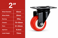 Vente directe usine : Roue de frein pivotante de 2,5 pouces, roue de meuble, roue directionnelle/universelle en PVC/PU/TPR pour bureau