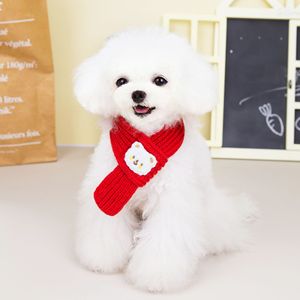 Pet Dog Scarf Knit Winter Warm Cartoon Bear Pattern Soft Neck Warmer For Bichon Frise Shiba Inu Cats - Product Image 2