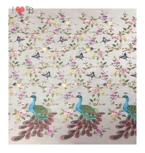 मोर चिड़ियों फूल कढ़ाई फीता कपड़े के लिए पोशाक, सबसे डिजाइनर कशीदाकारी फीता - Product Image 4
