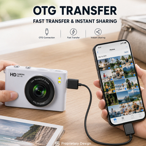 Appareil photo numérique 4K riche en fonctionnalités, 48MP, autofocus, écran 2,8 pouces, zoom 16X, MP3 intégré, jeux rétro, étanche, pour enfants, usage scolaire - Product Image 2