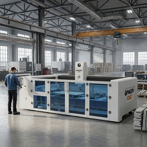 Machine de gravure sur pierre CNC GANGER 7.5KW 380V avec moteur servo, pour marbre, granit, quartz, carrelage, haute productivité, changement d'outil <span class=keywords><strong>automatique</strong></span> - Product Image 1