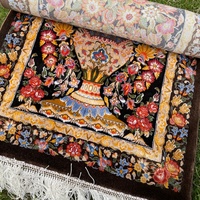 Karpet Mewah Grosir Pabrik, Tenun Mesin, Bahan Modal Lembut, Motif Vas Bunga Persia, Dekorasi Rumah 50*80cm