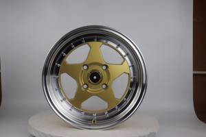 FLROCKY 15X8 4X100 4X114.3 Roue Jantes en alliage à vaisselle profonde de <span class=keywords><strong>15</strong></span> <span class=keywords><strong>pouces</strong></span> pour <span class=keywords><strong>POLO</strong></span> PASSAT CIVIC JERRY - Product Image 4