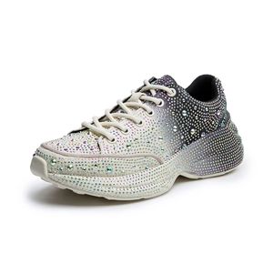 Zapatillas de Moda para Mujer con Logotipo Personalizado y Pedrería, Talla Grande, Estilo Chunky - Product Image 1