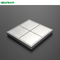 KNX EIB Système domotique intelligent Lampe d'alimentation modulaire Interrupteurs muraux intelligents à bouton-poussoir en métal 4 groupes