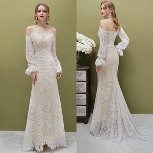 # Abito da Sposa 3020 VINTAGE <span class=keywords><strong>NUDE</strong></span> BOHO Bohemien, Vestito Nuziale CHIC ULTIMO MODELLO per Donna - Product Image 2