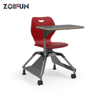 Chaise mobile pour formation et réunion, avec tablette d'écriture et roulettes, pour institutions et bureaux – Chaise et bureau Node