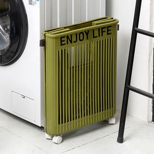 Cestas de Almacenamiento Plegables Nuevas, Cesta de Plástico para Ropa Sucia con Ruedas - Product Image 6