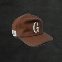 Casquette Snapback Vintage à Profil Bas, Non Structurée, 5 Panneaux, en Laine, Tissu Courant, Quatre Saisons, Marque OEM du Fabricant