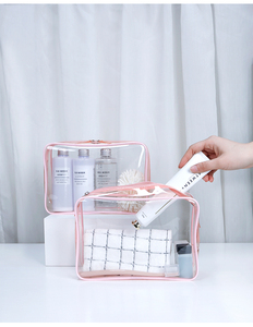 Túi Đựng Đồ Trang Điểm Bằng Nhự<span class=keywords><strong>a</strong></span> PVC Trong Suốt Chống Nước Chần Bông Màu Hồng Thiết Kế Mới Túi Đựng Mỹ Phẩm Có Khó<span class=keywords><strong>a</strong></span> Kéo Cho Chuyến Đi - Product Image 4