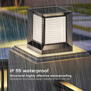 Lámpara de pilar solar LED IP55 para exteriores, luz de poste alimentada por baterí<span class=keywords><strong>a</strong></span> para jardín, terraza, pared de casa, puerta Rural - Product Image 6