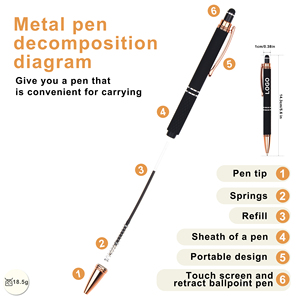 Promotion Multi-Color Novelty Ballpoint <b>Pen</b> with Stylus Custom Printed Logo Popular Design Advertising Stationery for Gift - Product Image 2