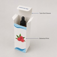 Boîte cadeau rigide bleu mat à motif vague, impression personnalisée pour produits de soin de la peau et des cheveux, emballage de luxe en carton pliable à rabat.