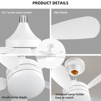 Ventilateurs de plafond avec lumières et télécommande, Ventilateur de plafond encastré, Ventilateur LED à lame intelligente moderne
