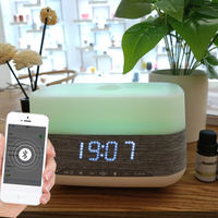 Humidificateur ultrasonique intelligent à LED changeant de couleur, diffuseur d'arômes d'huiles essentielles avec haut-parleur Bluetooth et musique