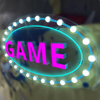 Bohlam led iklan kustom kotak lampu retro tanda akrilik Led 3D huruf Logo papan nama toko luar ruangan tanda cahaya