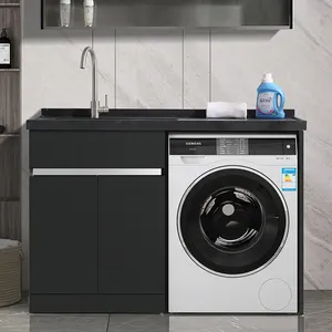 Mermer damarı paslanmaz çelik banyo dolabı çamaşır lavabo dolabı çamaşır makinesi ile
