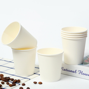 Gobelets en papier biodégradable blancs OEM/ODM, conception personnalisée, jetables, à paroi simple, impression flexographique pour boissons chaudes, anti-fuite - Product Image 1