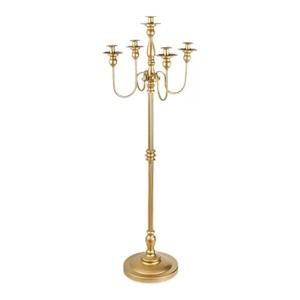 เชิงเทียนสำหรับงานแต่งงานสีขาวสีทองสไตล์วินเทจเชิงเทียนแบบยาวถึงพื้นเป็นเชิงเทียนที่วางตรงกลางที่สง่างาม - Product Image 1