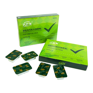 Chocolat aromatisé au matcha probiotique, boîte de 60g avec portions individuelles, emballage vert - Product Image 2