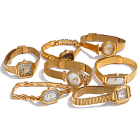 Montre pour femme vintage et tendance avec placage sous vide, personnalisable avec logo, bracelet en acier inoxydable, mouvement Seiko, quartz, or OEM unique