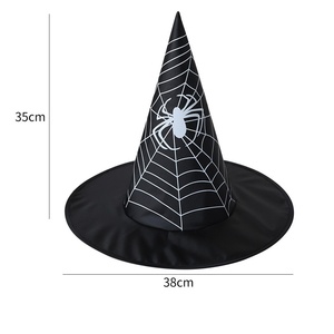 Chapeau de Sorcier d'Halloween pour Enfants et Adultes, Chapeau de Magicien Noir Pointu en Tissu Oxford, Chapeau de Sorcière pour Bal Masqué et Fête Déguisée - Product Image 2