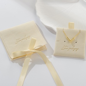 Custom Suede Earrings Microfiber Packaging Bag Jewelry Microfiber Wedding <b>Gift</b> Pouches With Tie - Product Image 5