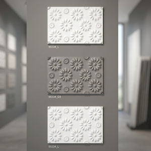 Carreaux muraux en céramique numérique 3D 300x450mm, design gaufré imperméable pour les murs intérieurs de salle de bain et de couloir - Product Image 3