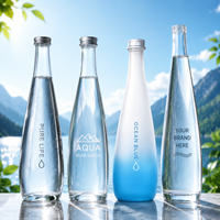 Bouteille d'eau en verre de flint de haute qualité en gros, 500 ml, bouteille de boisson, bouteille d'eau de source 750 ml pour hôtels et restaurants haut de gamme