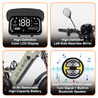 Vélo cargo électrique OUXI Q10 250W Fatbike Entrepôt UE 20 pouces Vélo cargo électrique 48 15ah Vélo électrique à pneus larges