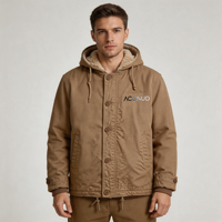 Doudoune matelassée en duvet pour homme avec logo personnalisé, col montant, chaude, imperméable, noire, en polyester et coton, tissu toile de marque