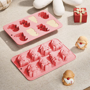 <span class=keywords><strong>Moule</strong></span> à gâteau en silicone SILIKOLOVE Factory Christmas 6 cavités Père Noël, antiadhésif platine LFGB, sans BPA, pour desserts et mousses - Product Image 6