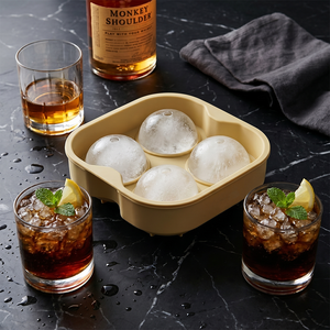 <span class=keywords><strong>Moule</strong></span> à glaçons en silicone 4 grilles 8/6 cavités, qualité alimentaire, avec logo personnalisé, pour whisky - Product Image 2