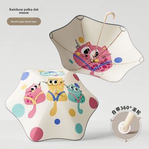 Parapluie Enfant Grande Taille Anti-Perforation à Roues Droites et Coins Arrondis pour Garçons et Filles, Double Usage Soleil et Pluie - Product Image 2