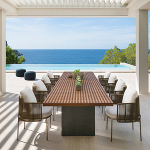 Manufacturers Wholesale Outdoor Terrace <strong>Teak</strong> <strong>Dining</strong> <strong>Table</strong> and Chairs Set 8-person Outdoor <strong>Dining</strong> <strong>Table</strong> and Chairs Set - Product Image 1