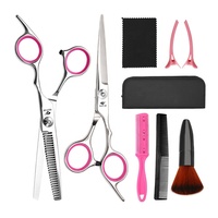 Kits de ciseaux de coiffure professionnels 9 pièces en acier inoxydable, ensemble de ciseaux de coupe de cheveux, ciseaux à effiler pour barbier