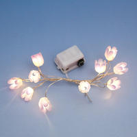 Guirlande lumineuse à piles Owl, 1 m, 10 LED, fil de cuivre, indice de protection IP20, blanc chaud, pour décorations de Noël, de mariage et de fête, argent