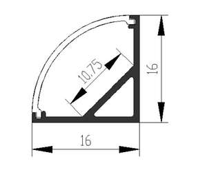 Profilo di alluminio striscia di luce montato su superficie armadio LED vetro lampada 16x16mm alluminio profilo di estrusione - Product Image 3