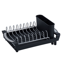 Égouttoir à vaisselle extensible en métal chromé noir SY Home Kitchen