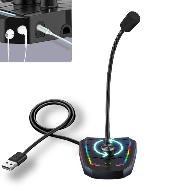 360 Degree Omnidirection Condenser USB Conference Microphone Gooseneck Microphone With Clear Sound Desktop Microphone