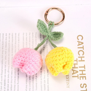Handmade Crochet Tulip Flower Keychain Amigurumi Crocheted Knitting Knit Artificial Flowers Tulips Crochet Flowers Mother'S Day - Product Image 3